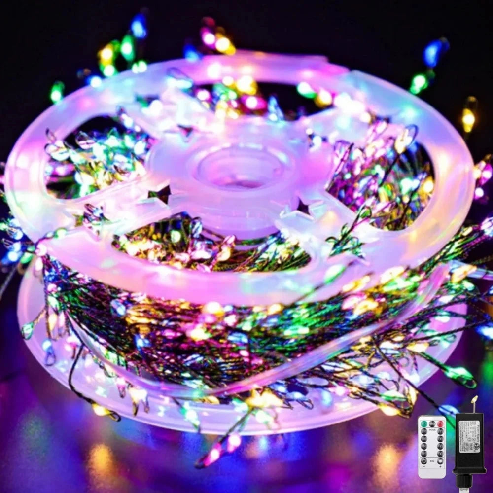 LED Firecracker String Lights EU/US DC Power Remote Control Halloween Garland Fairy Light for Wedding Party Christmas Decoration
