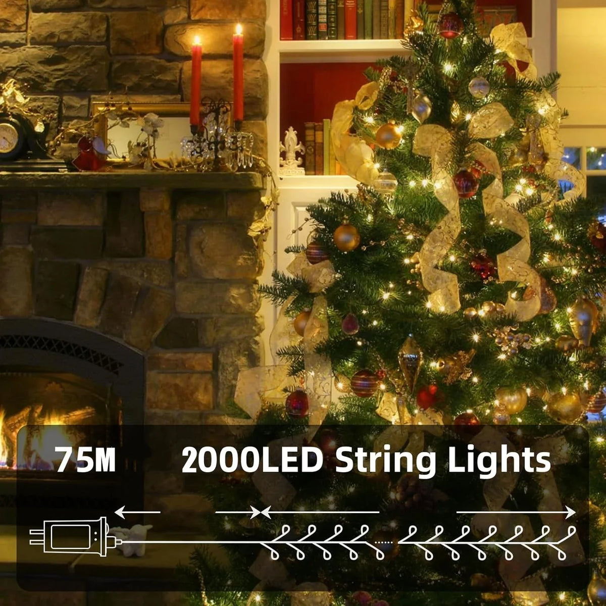 LED Firecracker String Lights EU/US DC Power Remote Control Halloween Garland Fairy Light for Wedding Party Christmas Decoration